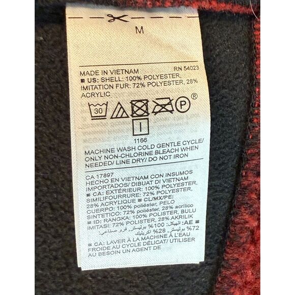 Old Navy Buffalo Plaid Sherpa Moto Jacket, Size Medium - Picture 6 of 6